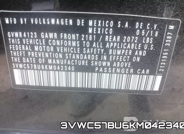 3VWC57BU6KM042340 фото 10