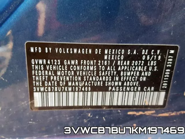 3VWCB7BU7KM197469 фото 2