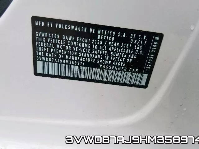 3VWDB7AJ9HM358974 фото 2