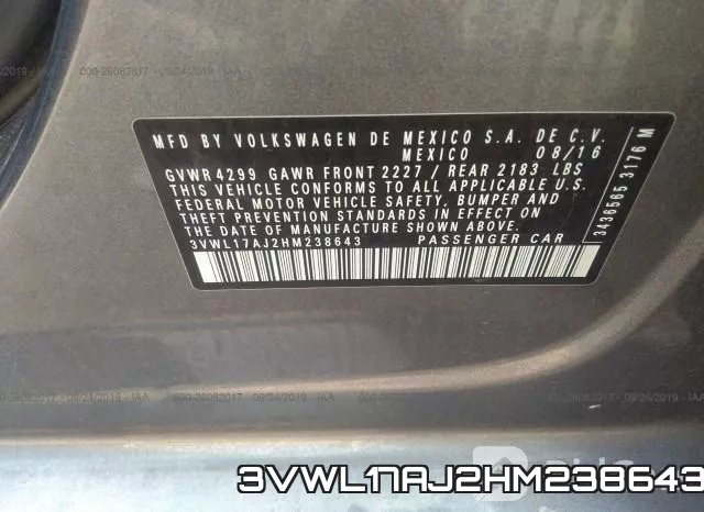 3VWL17AJ2HM238643 фото 10