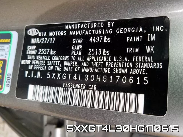 5XXGT4L30HG170615 фото 2