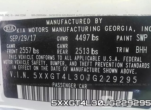 5XXGT4L30JG229295 фото 10