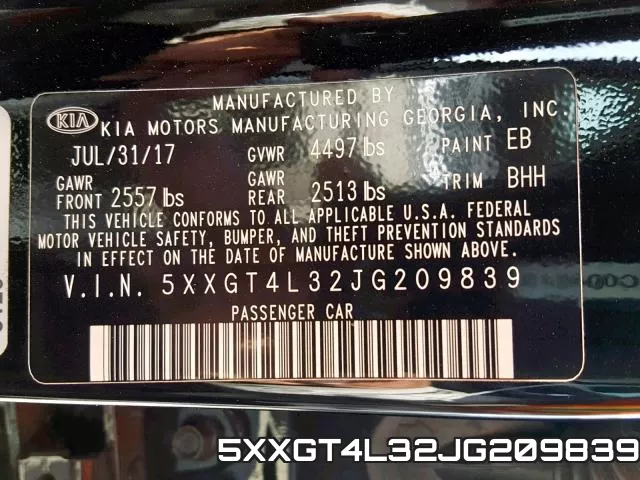5XXGT4L32JG209839 фото 2