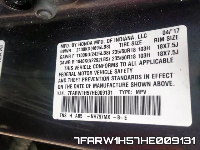 7FARW1H57HE009131 фото 2