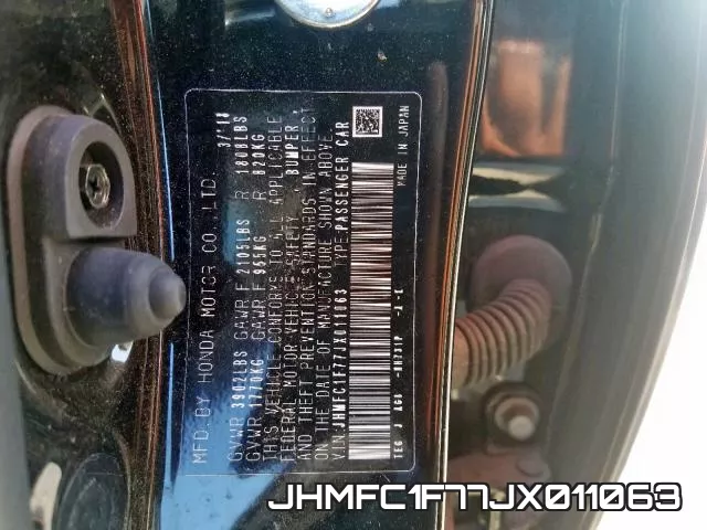 JHMFC1F77JX011063 фото 2