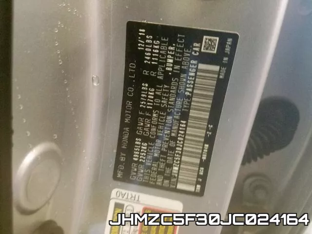 JHMZC5F30JC024164 фото 2