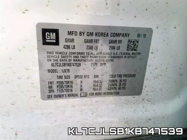 KL7CJLSB1KB747539 фото 2