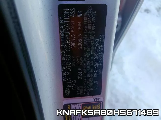 KNAFK5A80H5671489 фото 2