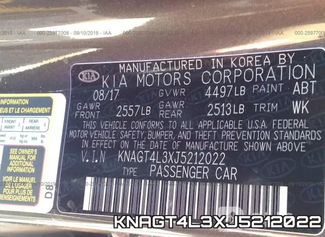KNAGT4L3XJ5212022 фото 10