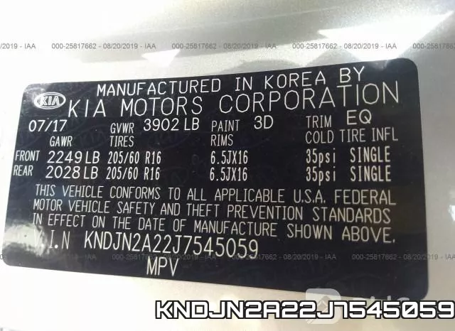 KNDJN2A22J7545059 фото 10