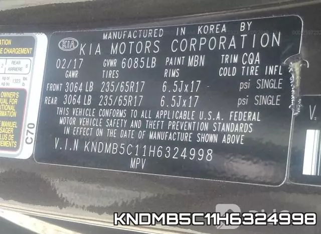 KNDMB5C11H6324998 фото 10