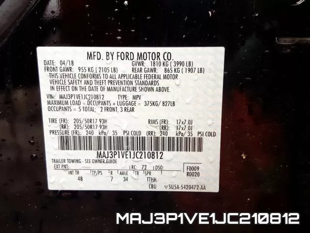 MAJ3P1VE1JC210812 фото 2