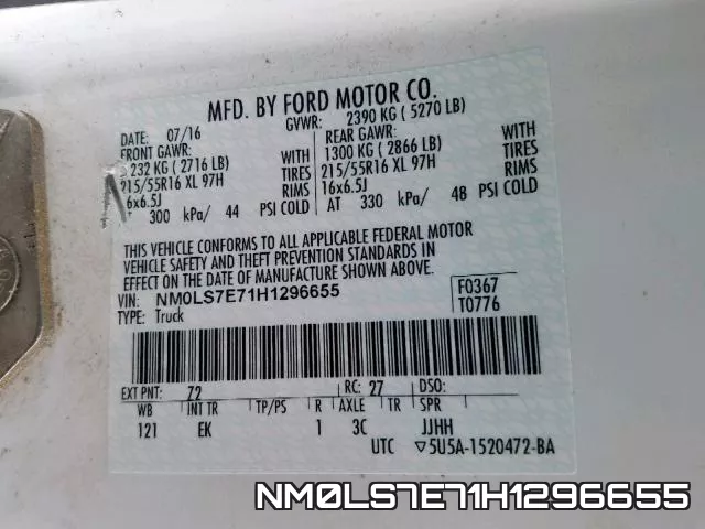 NM0LS7E71H1296655 фото 2