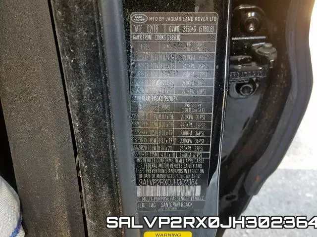SALVP2RX0JH302364 фото 2