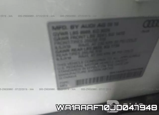 WA1AAAF70JD047948 фото 10