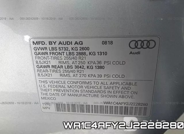 WA1C4AFY2J2228280 фото 10