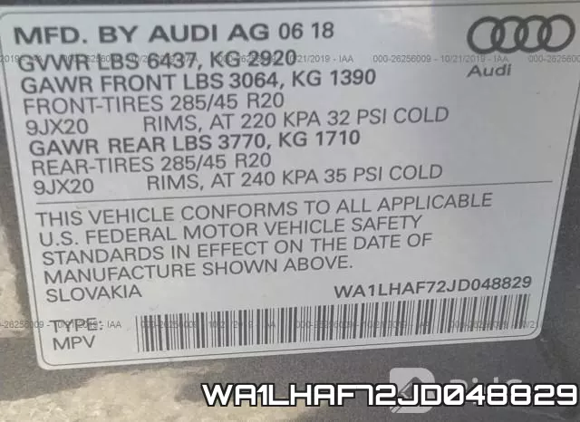 WA1LHAF72JD048829 фото 10