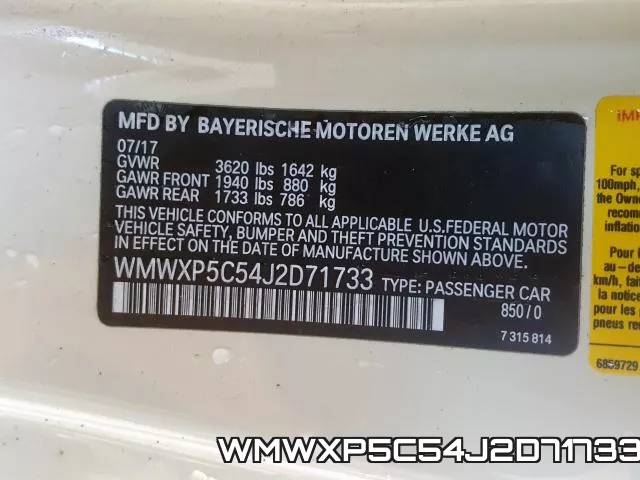 WMWXP5C54J2D71733 фото 2