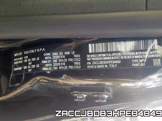 ZACCJBDB3HPE84849 фото 2