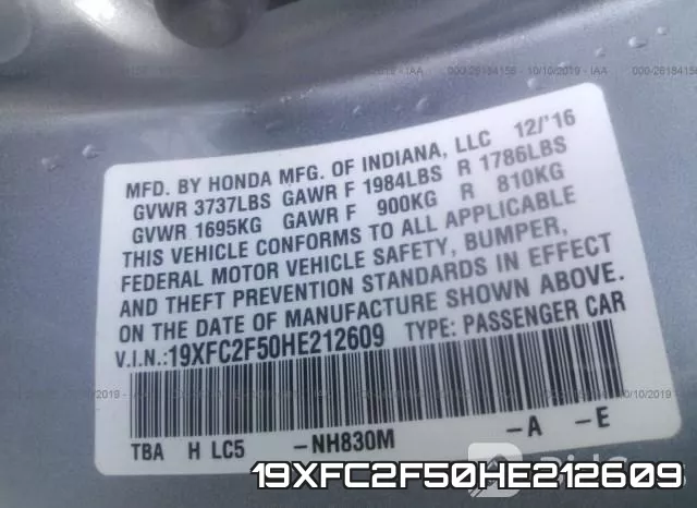 19XFC2F50HE212609 фото 10