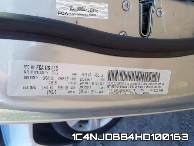1C4NJDBB4HD100163 фото 2