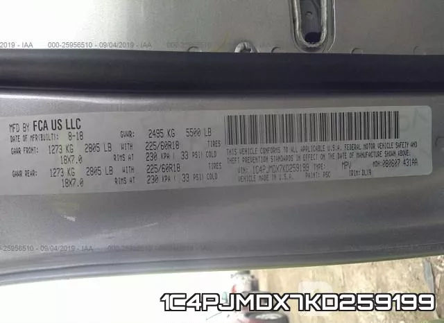 1C4PJMDX7KD259199 фото 10