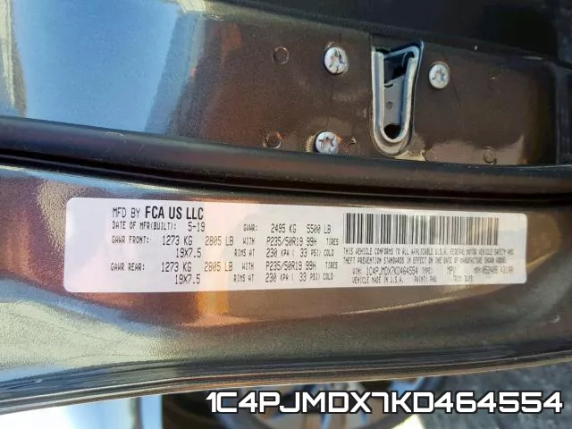 1C4PJMDX7KD464554 фото 2