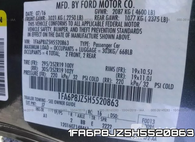 1FA6P8JZ5H5520863 фото 10