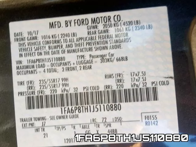 1FA6P8TH1J5110880 фото 2