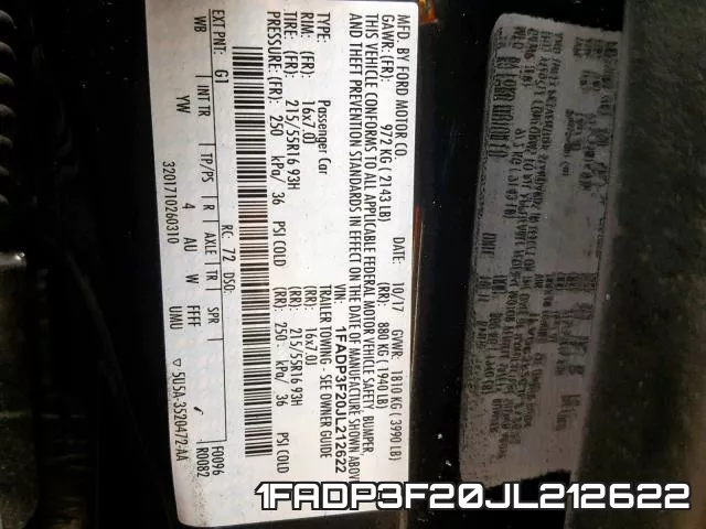 1FADP3F20JL212622 фото 2