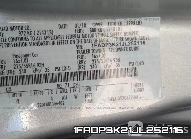 1FADP3K21JL252116 фото 10
