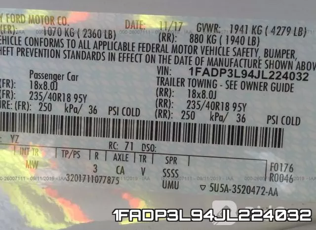 1FADP3L94JL224032 фото 10