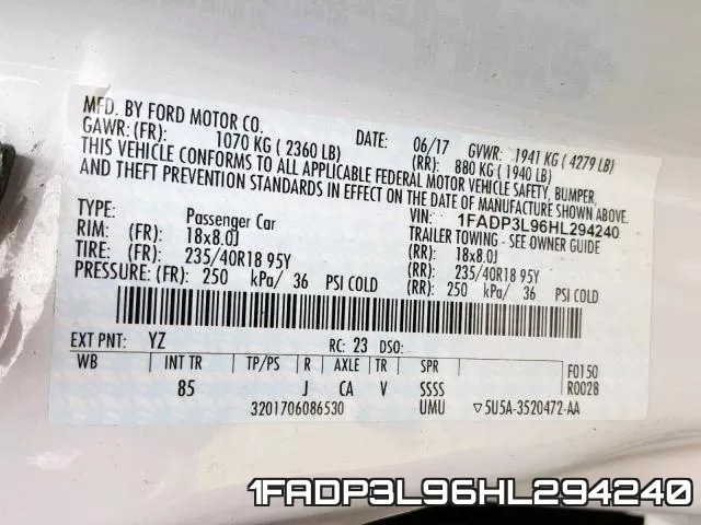 1FADP3L96HL294240 фото 2