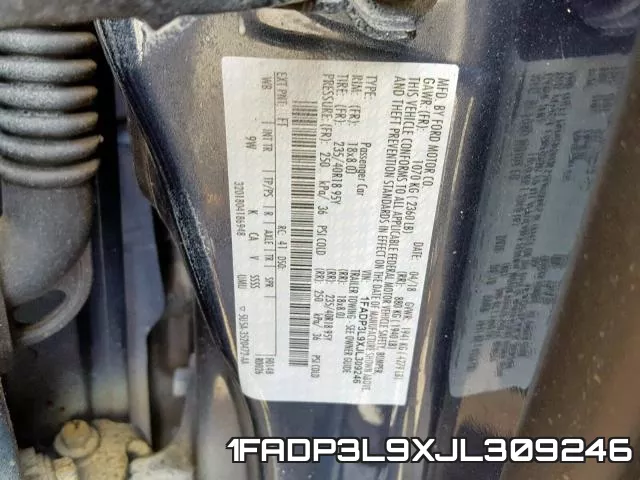 1FADP3L9XJL309246 фото 2