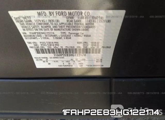 1FAHP2E83HG122174 фото 10