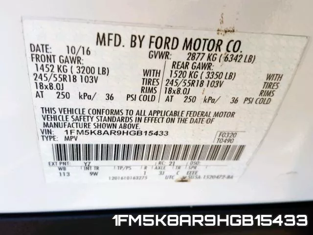 1FM5K8AR9HGB15433 фото 2