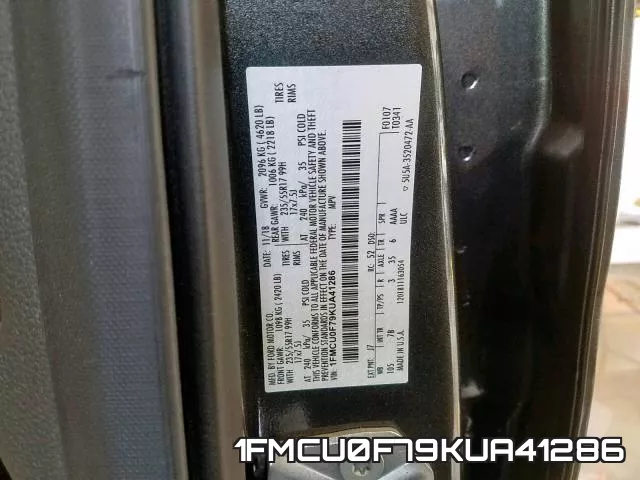 1FMCU0F79KUA41286 фото 2