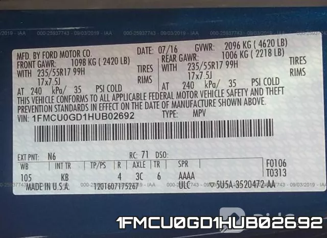 1FMCU0GD1HUB02692 фото 10