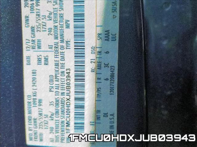1FMCU0HDXJUB03943 фото 2