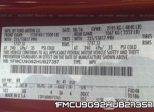 1FMCU9G92HUB27357 фото 10