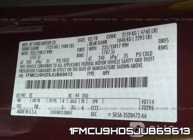 1FMCU9HD5JUB69613 фото 9