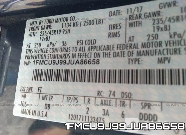 1FMCU9J99JUA86658 фото 10