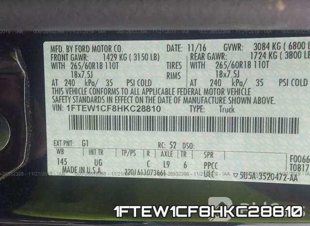1FTEW1CF8HKC28810 фото 10