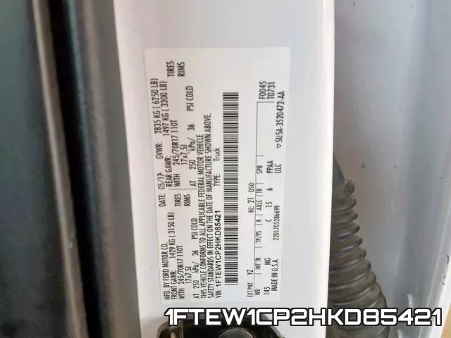 1FTEW1CP2HKD85421 фото 2