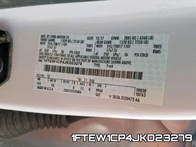 1FTEW1CP4JKD23279 фото 2