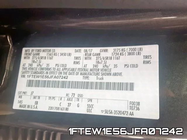 1FTEW1E56JFA07242 фото 2