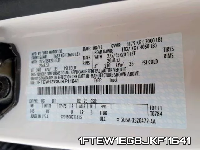 1FTEW1EG8JKF11641 фото 2