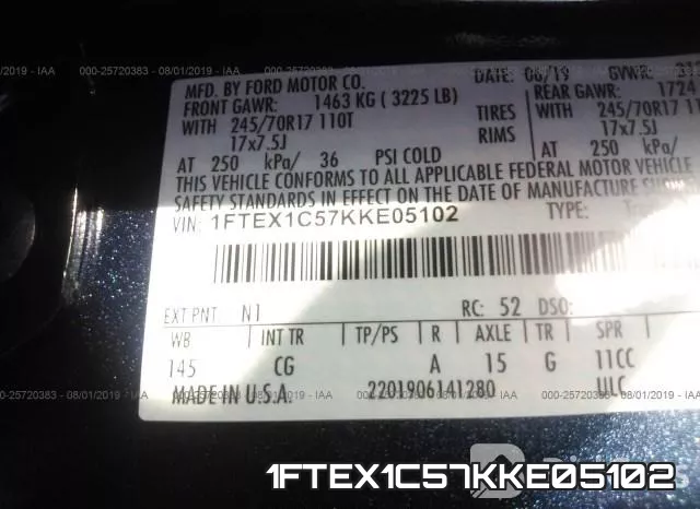 1FTEX1C57KKE05102 фото 10