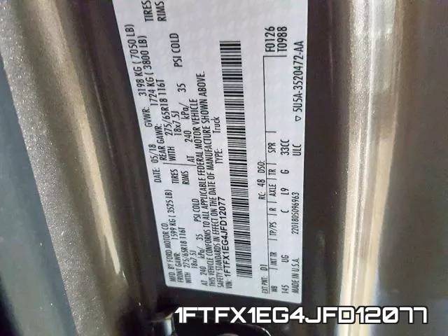 1FTFX1EG4JFD12077 фото 2