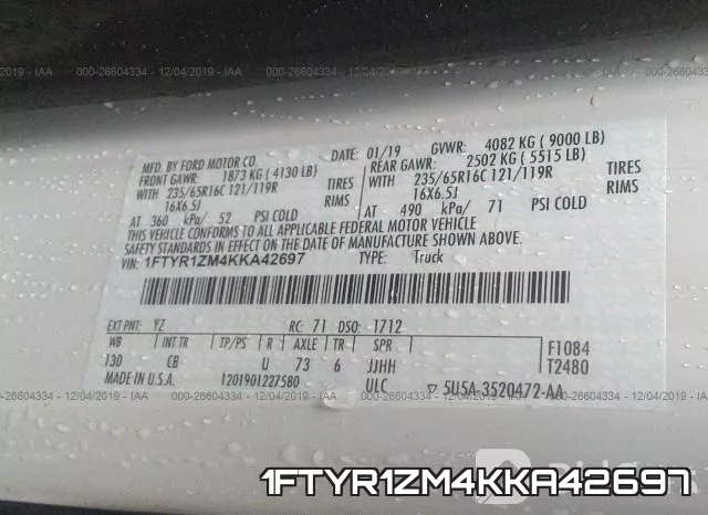 1FTYR1ZM4KKA42697 фото 10
